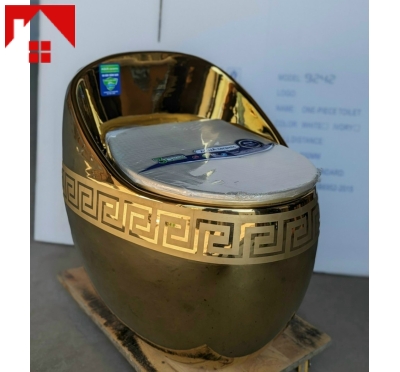 Bồn Cầu Trứng Bạch Kim Hoa Văn
